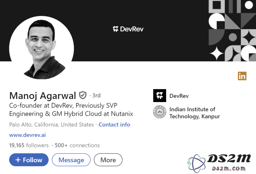 前Nutanix创始人，创建全面集成的CRM平台DevRev，OpenAI早期投资人投资，估值11亿美元