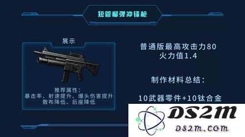 明日之后短管榴弹冲锋枪性能详解：属性特点及图文全解析