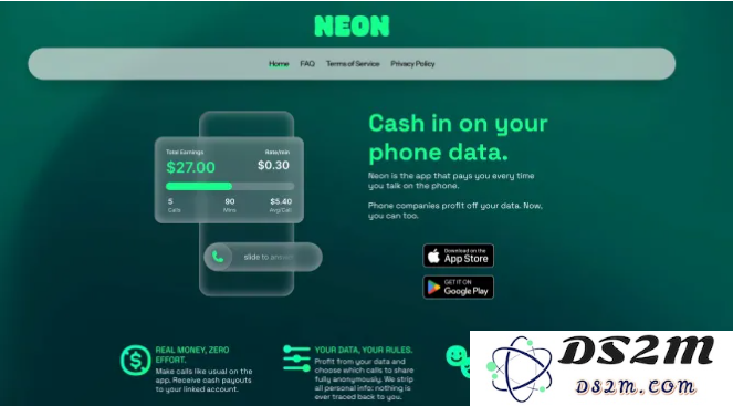 争议应用Neon Mobile登顶美区App Store第二名：通过录制用户通话数据转售给AI公司，换取用户隐私以获取零花钱